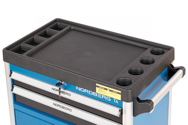 Тележка инструментальная, 2 выдвижных ящика, 2 полки с дверцами t4