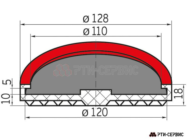 Накладка резиновая для подъемников inch (Дюйм)STERTIL KONIinch (Дюйм) 1028