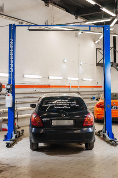 Подъемник двухстоечный с верхней синхронизацией (цельные стойки) n4120h2-4t_380v