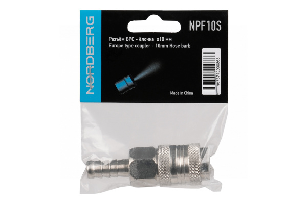 Разъем inch (Дюйм)мамаinch (Дюйм) быстросъемный - елочка Ø 10 мм npf10s