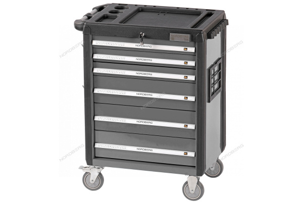 Тележка NORDBERG 6 выдвижных ящиков с набором инструментов TOLSEN BOXER, 157 предметов t6n(g)+tt85415-157