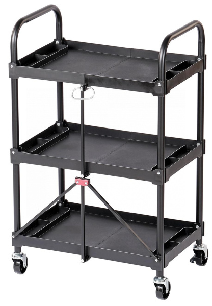 Тележка инструментальная, 3 пластиковые полки, складная t14