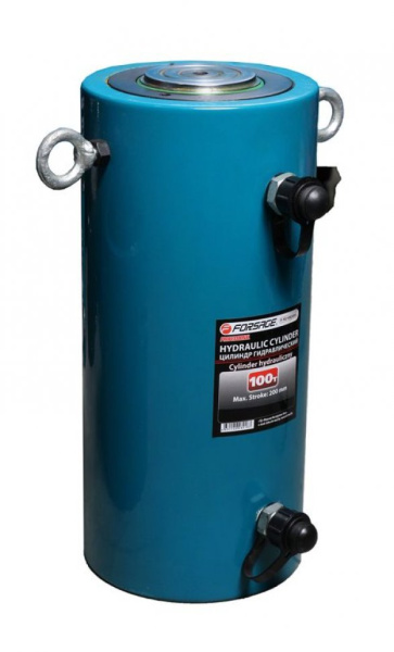 Цилиндр гидравлический двойного действия 100т(ход штока-300мм, Ø штока-90мм,общий Ø-175мм, L-489мм, 700bar) f-yg100300s