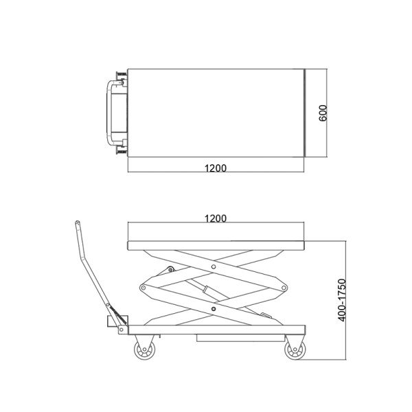 Передвижной подъемный стол, гидравлический, 800 кг, eqtree™, LT-800 201903