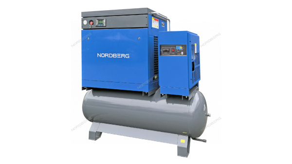 Компрессор винтовой, 15 кВт, 10 бар, 2150 л/мин, ресивер 410 л, IP23, осушитель ncb20rd