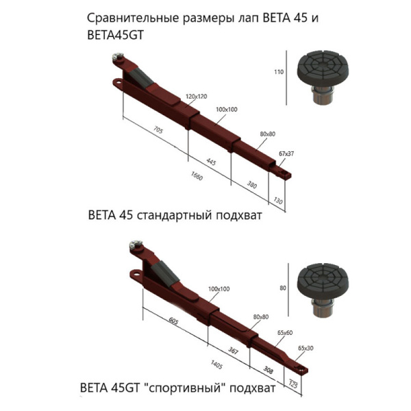 Подъемник двухстоечный электрогидравлический 4,5т, BRIGHT, BETA 45GT 205335
