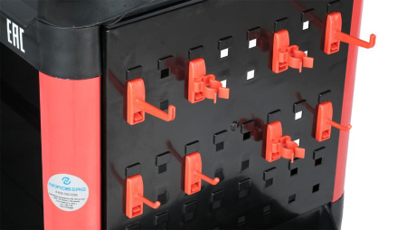 Тележка инструментальная, 3 пластиковые полки, красная t3