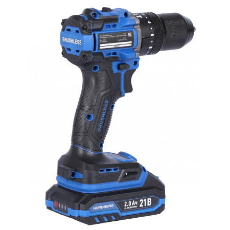 Шуруповерт аккумуляторный макс.Ø сверла 13 мм, 21 В, 70 Нм, 2 аккумулятора и зарядное устройство ne106k