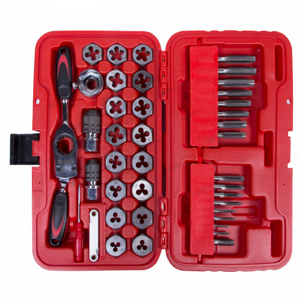 Набор метчиков и плашек SK-5 1/8inch (Дюйм)inch (Дюйм)-1/2inch (Дюйм)inch (Дюйм), кейс, 40 предметов 351-10040c