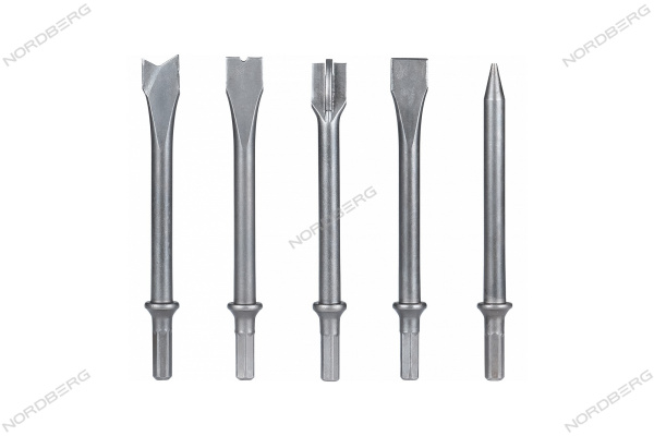 Набор насадок для пневмозубила, 5 шт с шестигранным хвостовиком np5905