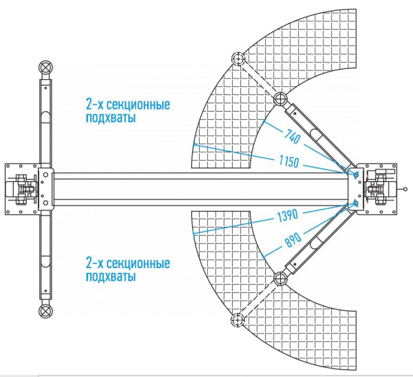Подъемник двухстоечный 4 т, 220 В n4121b-4t