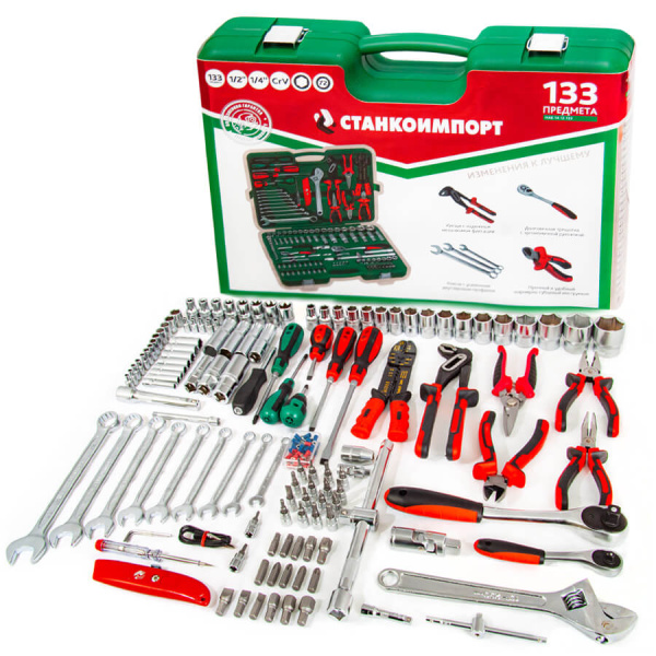 Набор инструмента (133 предмета) СТАНКОИМПОРТ НАБ.14.12.133 наб.14.12.133