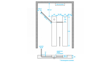 Подъемник ножничный для сход-развала 5,5 т, 380 В, 2 уровня, синий n635-5,5b_380_h