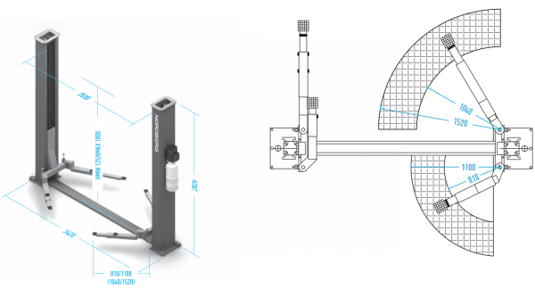 Подъемник двухстоечный, 4 т, 380 В n4120a-4t