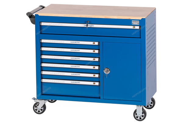 Тележка NORDBERG 7 выдвижных ящиков с набором инструментов TOLSEN BOXER, 157 предметов t8+tt85415-157